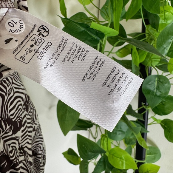 Maeve by Anthropologie Bettina Tiered Midi Shirt Dress Zebra Print Motif Medium - Picture 12 of 12